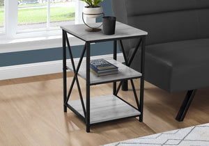 English Elm Accent 2-Tier Console Table with Wood-Look Top and Black Metal Frame for Entryway or Narrow Hallway Grey 27 L x 20 W x 5 H B2710P219351