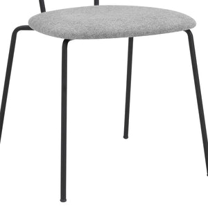 English Elm Savara Modern Gray Fabric Dining Chairs With Black Metal Legs - Set Of 2 For Stylish Comfort B2736P354312-GIGA