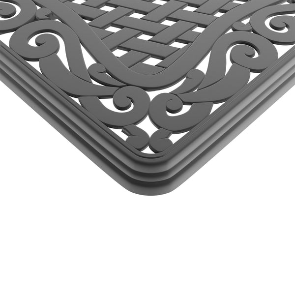 English Elm 9-Piece All-Weather Cast Aluminum Dining Set With 8 Swivel Chairs & Rectangular Table For Outdoor Fun W1710S00366