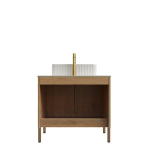 English Elm Turio 30" Bathroom Vanity With Elegant Ceramic Basin & Stylish Sintered Stone Countertop, White W2615S00221-GIGA