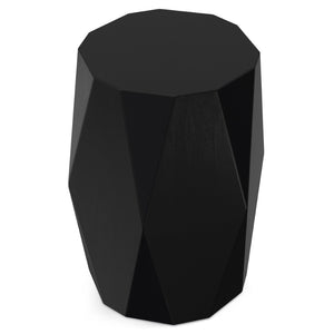 English Elm Judson Sculptural Mango Wood Side Table Faceted Round Accent for Modern Interiors B136P420286