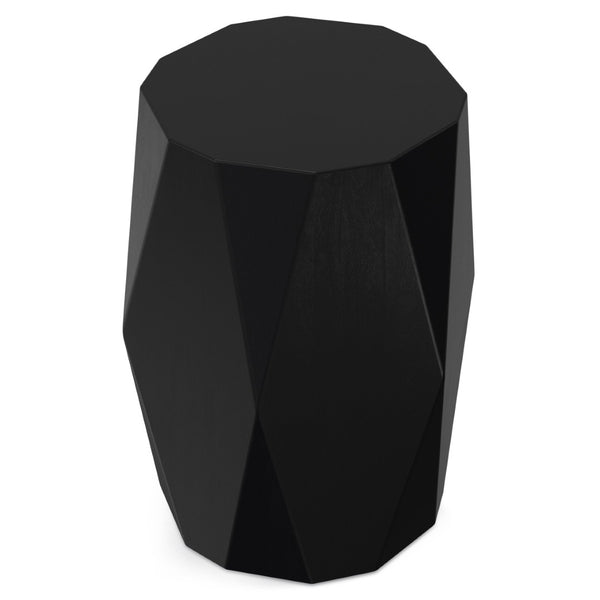 English Elm Judson Sculptural Mango Wood Side Table Faceted Round Accent for Modern Interiors B136P420286