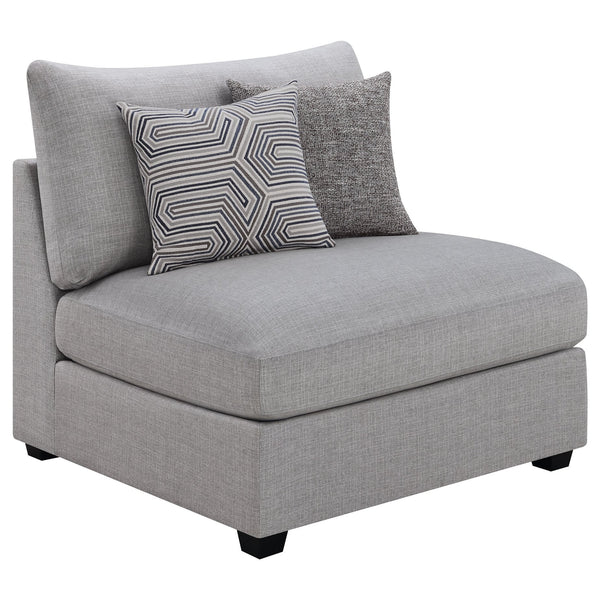 English Elm Austin Grey Cushion Back Armless Chair With Accent Pillows – Modern Comfort For Any Space! B062P357793