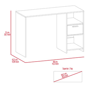 English Elm Arlington Computer Desk With Open Shelves & Drawer - Stylish, Compact Workstation For Small Spaces B128P148860