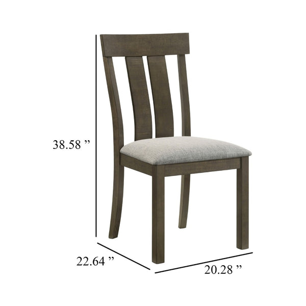 English Elm Lyoi Ladder Back Dining Chairs Set of 2 Gray Upholstered Seat Solid Wood Frame B056P417078