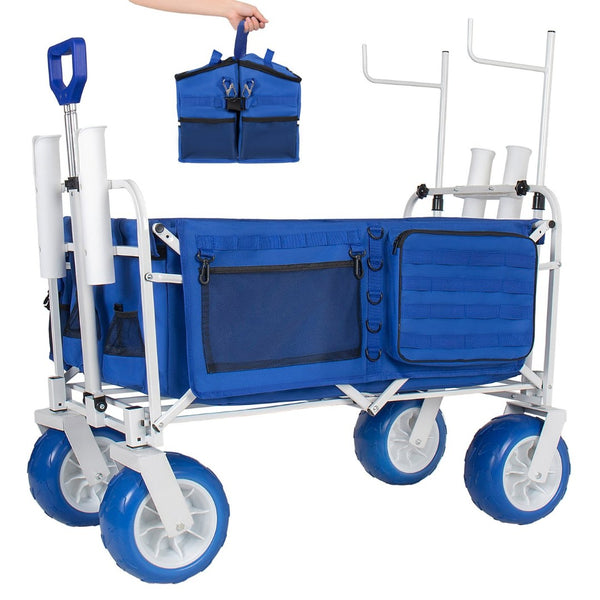 English Elm Beach Wagon Heavy Duty Folding Cart with 500lb Capacity and All Terrain Pvc Wheels W2932P412006