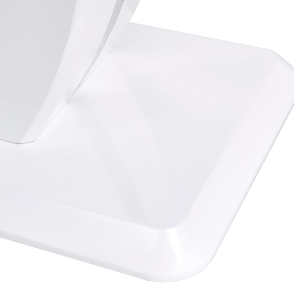 English Elm Modern Glossy White Rectangular Counter Bar Table 47.24"x18.11"x29.52" — Durable MDF, Easy Assembly, Multiuse Decor W1151S00487