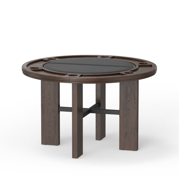 English Elm Gorman Round Walnut Game Dining Table with Reversible Top and Scandinavian Legs B050P412220