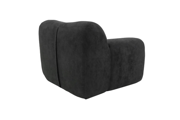 English Elm Wide Chenille Accent Chair Oversized Cozy Seat for Bedroom Living or Studio Spaces Black W5385P433243