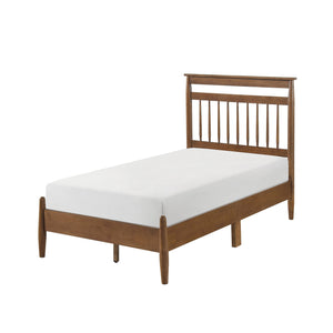 English Elm Transitional Queen Platform Bed with Arts & Crafts Inspired Wood Frame, Warm Finish, Slat Support Chestnut 49.25 L x 30.5 W x 6.5 H B011P207877