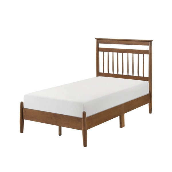 English Elm Transitional Queen Platform Bed with Arts & Crafts Inspired Wood Frame, Warm Finish, Slat Support Chestnut 49.25 L x 30.5 W x 6.5 H B011P207877