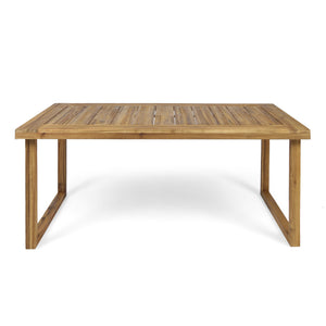 English Elm Christopher Knight Home® - Outdoor 69" Acacia Wood Dining Table with Slatted Top and Weather-Treated Finish for Patios Natural 62617.00