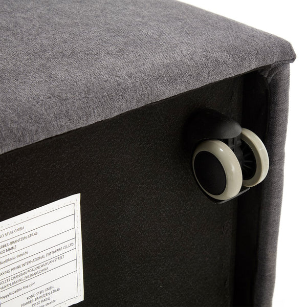 English Elm COOLMORE Swivel Rolling Dining Chair with Hidden Storage, Linen Upholstered 4-Wheel Multiuse Seat Dark Gray W1539P277680