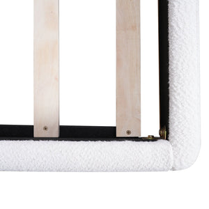 English Elm Christopher Knight Home® - King Boucle Wingback Bed Frame — Solid Rubberwood Base, Plush Upholstered Headboard, No Box Spring Needed, Easy Assembly N757K331590W