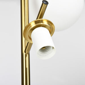 English Elm HOMCOM Gold 3-Light Modern Tree Floor Lamp with Globe Shades, Steel Base, Foot Switch, 66.5" H, E26 W2225P173948