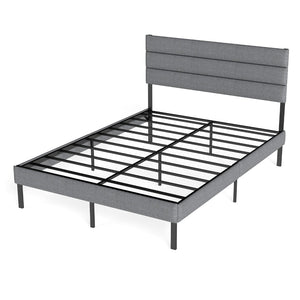 English Elm Queen Upholstered Platform Bed Fabric Headboard 14 Inch Storage No Box Spring T3963P384846