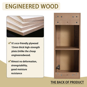 English Elm 24" Bathroom Side Cabinet - Wall-Mounted, Soft-Close Doors, Modern Design & Durable Storage Solution W999S00338