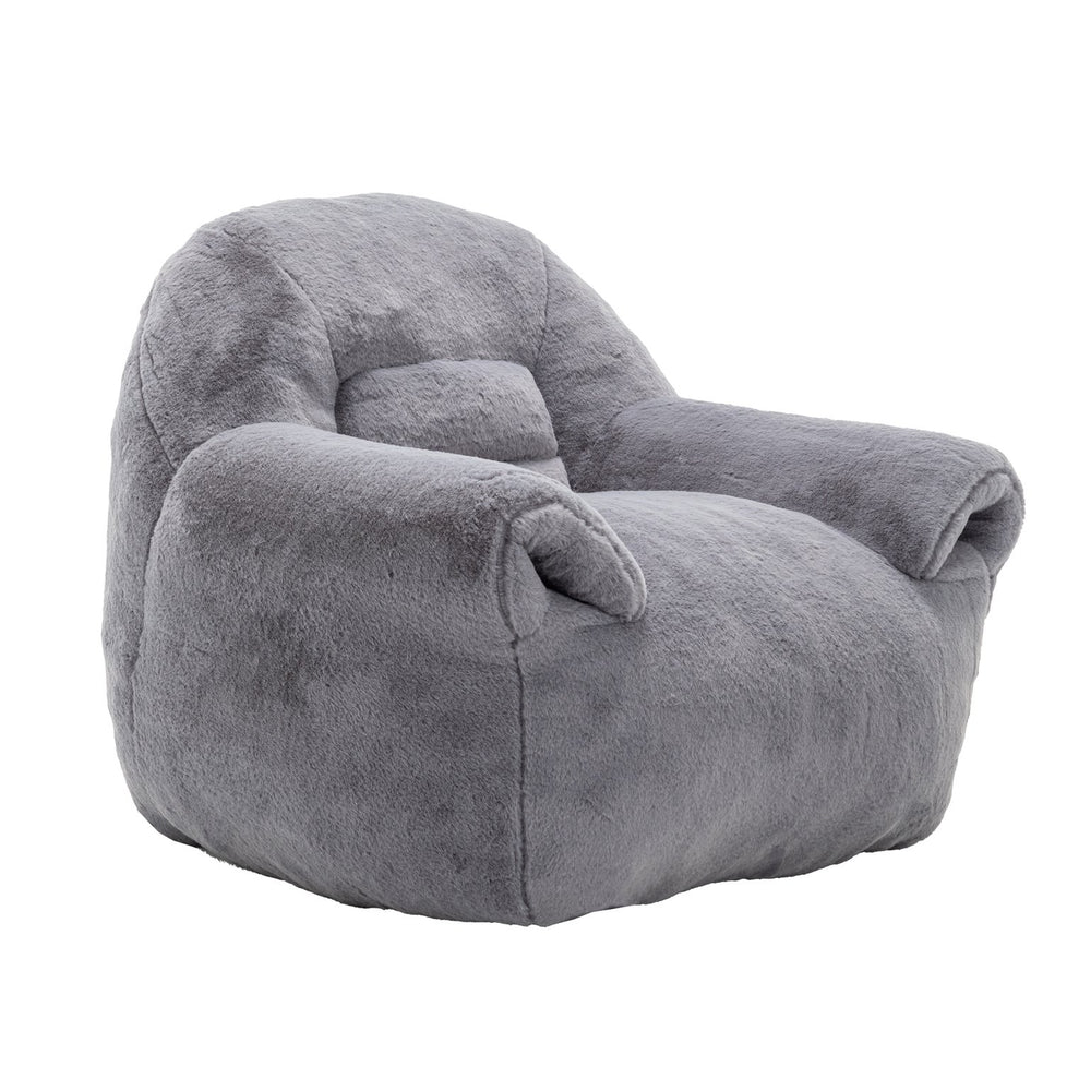 English Elm Bean Bag Chair – Plush Faux Fur Floor Sofa With Back Support For Ultimate Comfort In Any Room W2200P326889