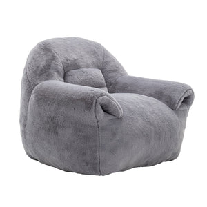 English Elm Bean Bag Chair – Plush Faux Fur Floor Sofa With Back Support For Ultimate Comfort In Any Room W2200P326889