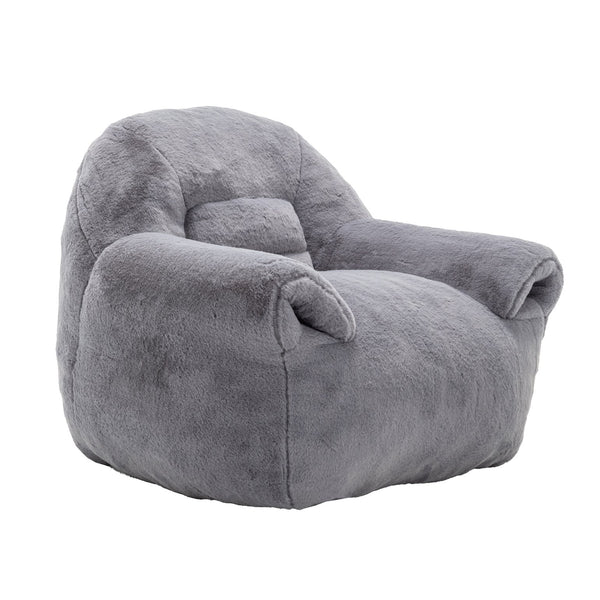English Elm Bean Bag Chair – Plush Faux Fur Floor Sofa With Back Support For Ultimate Comfort In Any Room W2200P326889