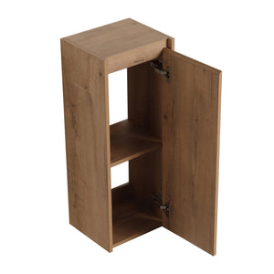 English Elm 12" Wall-Mounted Bathroom Side Cabinet with Soft-Close Hinges, Hidden Handle, Water-Resistant Finish W999P196498