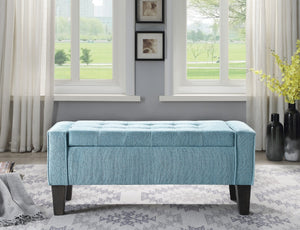 OSP Home Furnishings Baytown Storage Bench Blue Smoke