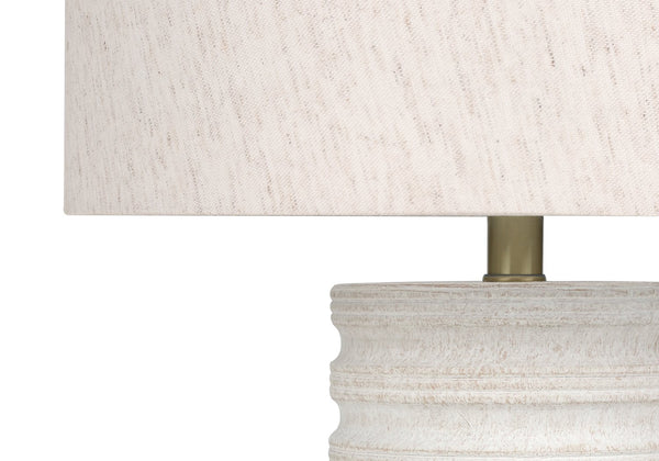 English Elm Lighting, Elegant 28" Cream Resin Table Lamp With Ivory Shade And Gold Finial - Transitional Design Perfect For Any Space B2710P220122