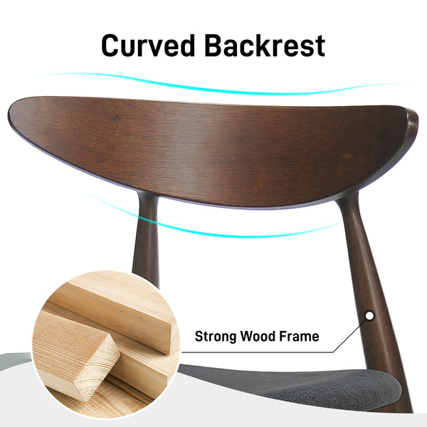 English Elm Christopher Knight Home® - Set Of 2 Retro Rubberwood Chairs With Ergonomic Curved Back & Plush Foam For Ultimate Comfort N759P307037F