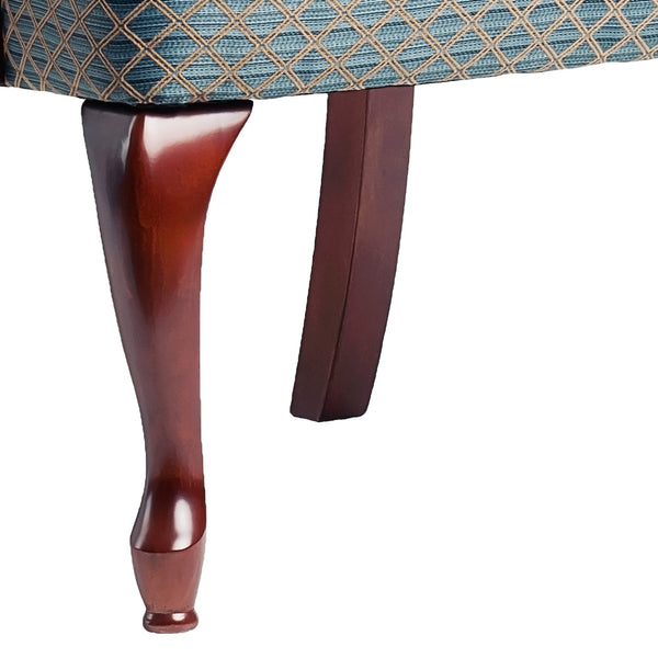 English Elm DeLaney Hardwood Gooseneck Arm Chair with Jacquard Diamond Fabric, High Back Comfort & Durable Build Blue B050P229954