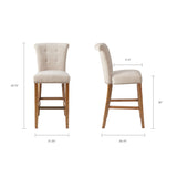 Madison Park Colfax Transitional 30-Inch Bar Stool MP104-0062 Cream