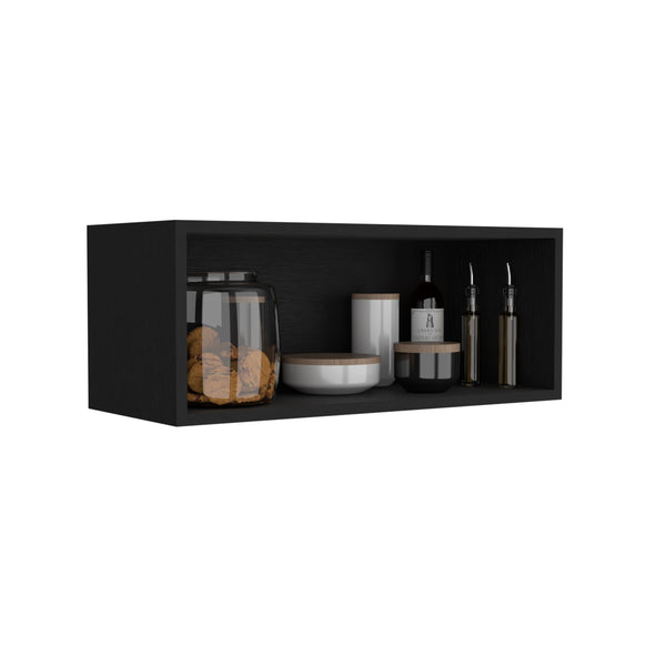 English Elm Wally versatile 30" wide open wall cabinet with sturdy 25 lb shelf capacity for organized living spaces Black 31.2 L x 14.2 W x 4.4 H B200P239112