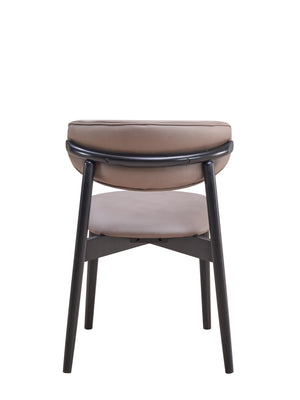 English Elm Lanae Gray Polished Microfiber Side Chair Set of 2 — Padded Foam Seats, Black Wood Legs, Durable Design B2726P246311