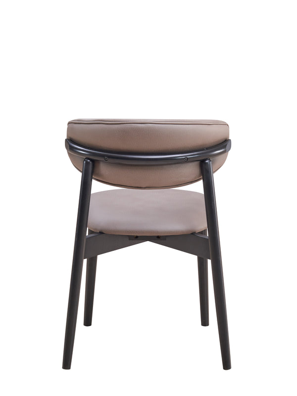 English Elm Lanae Gray Polished Microfiber Side Chair Set of 2 — Padded Foam Seats, Black Wood Legs, Durable Design B2726P246311