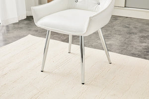 English Elm Crocodile Textured Pu Leather Accent Chair Diamond Tufted with Chrome Metal Legs W3493P456345
