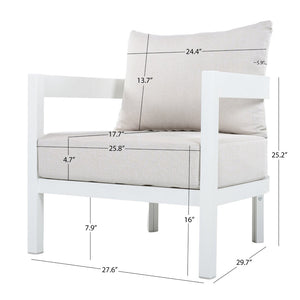 English Elm 5-piece Outdoor Aluminum Conversation Set Resort Style Curved Seating for 7 Adults N767P389542A