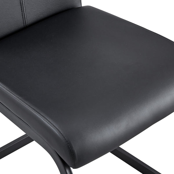 English Elm Table And Chair Set - Modern 71" White Grain Dining Table With Built-In Storage & 6 Black Pu Chairs W1151S04274-GIGA