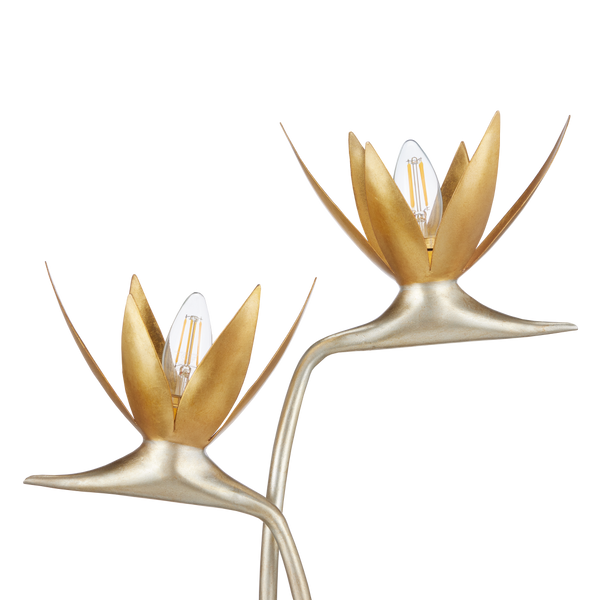 Paradiso Contemporary Gold & Silver Table Lamp Inspired by Nature - Elegant Design for Your Space