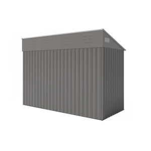 English Elm Campcraft Metal Storage Shed with Sloped Roof Ventilation and Weather Resistant Steel Panels Dark Gray W1598S00046