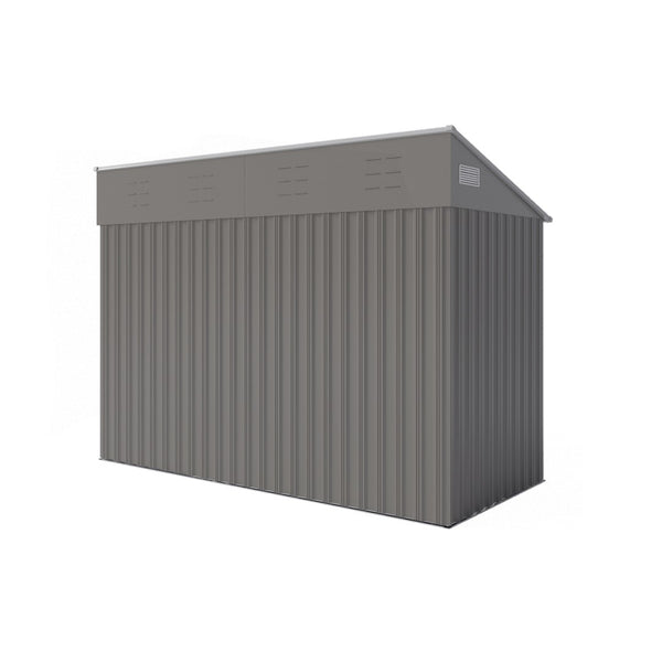 English Elm Campcraft Metal Storage Shed with Sloped Roof Ventilation and Weather Resistant Steel Panels Dark Gray W1598P283837