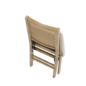 English Elm Scandinavian Solid Wood Dining Chairs with Woven Rattan Back Cushioned Seat Set of 2 W395P317025