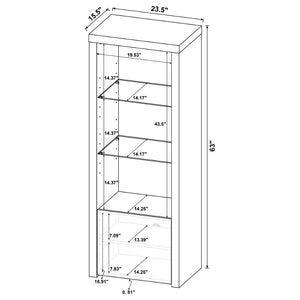 English Elm Lance Glossy White Three Piece Entertainment Center with Glass Shelves for Living Room B062S01736