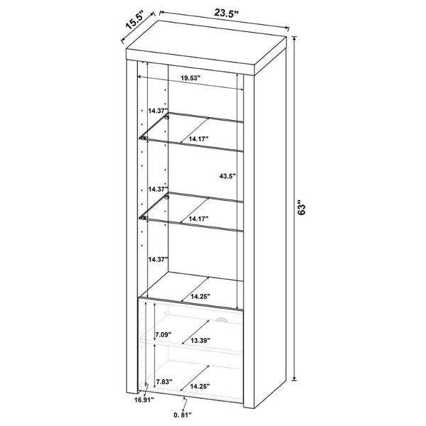 English Elm Lance Glossy White Three Piece Entertainment Center with Glass Shelves for Living Room B062S01736