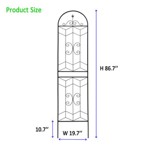 English Elm 4 Pack Powder-coated Metal Garden Trellis Panels Rustproof Climbing Plant Support Outdoor W1586P268071