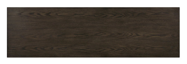 English Elm Transitional TV Console with Dual Cabinets and Open Shelves, 60" Media Stand with Rear Wire Access Gray 63 L x 24 W x 9 H B2741P361926