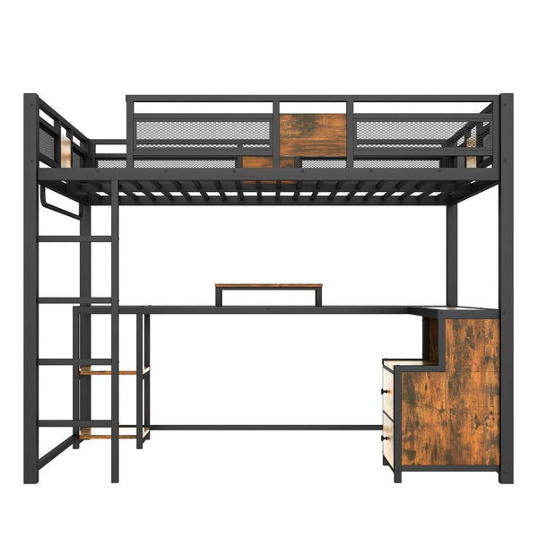 English Elm Twin House Bunk Bed with Slide Storage Stairs and Safety Rails for Kids Rooms W1580S00432