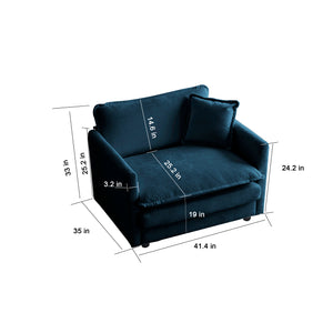 English Elm 3 Piece Sofa Set In Blue Chenille - Stylish Arm Chairs & Two-Seat Sofa For Versatile Living Spaces W714S00305