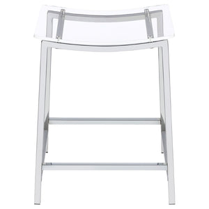 English Elm Staten Acrylic and Chrome Backless Counter Stools Futuristic Kitchen Island Seating B062P447711