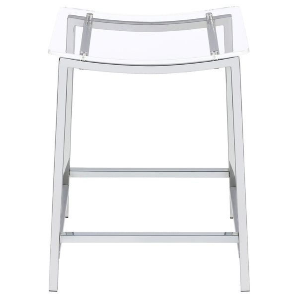 English Elm Staten Acrylic and Chrome Backless Counter Stools Futuristic Kitchen Island Seating B062P447711