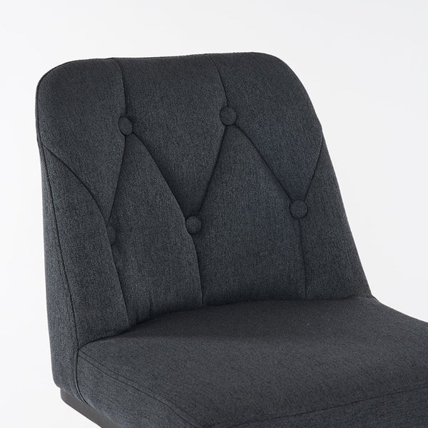 English Elm Set Of 2 Modern Upholstered Bar Stools With Button-Tufted High Back For Kitchen Or Dining Room Comfort W1901P225272-GIGA