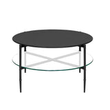 Martha Stewart Caroline Modern/Contemporary Round Coffee Table with Interchangeable Wood and Glass Top MT120-1189 Black